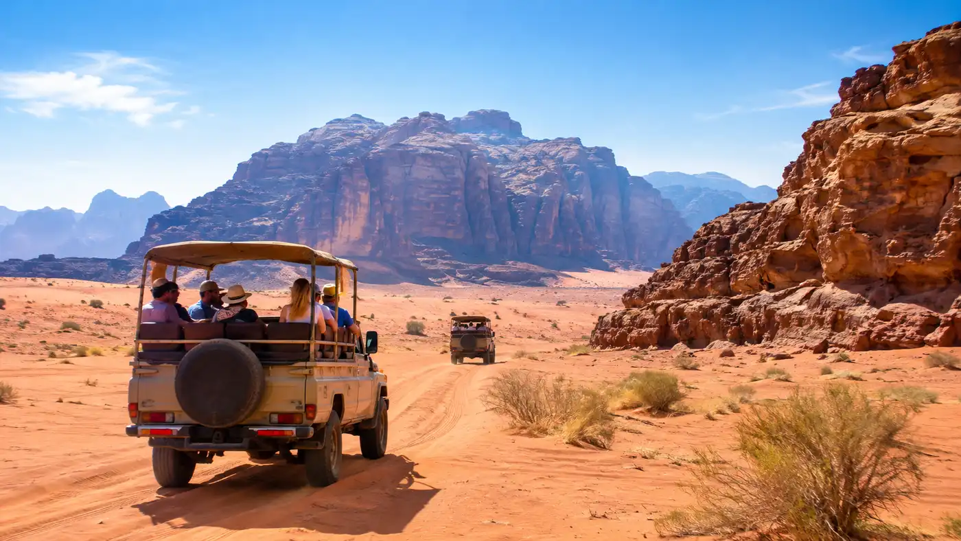 Visitando Wadi Rum a partir de Petra, Açaba e Centro de Visitantes